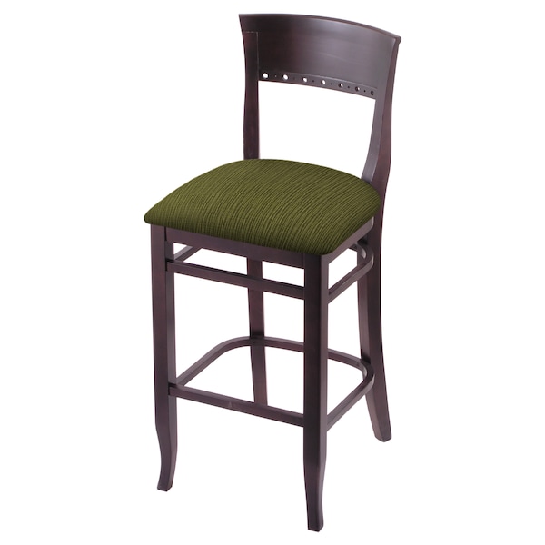 25" Counter Stool, Dark Cherry Finish, Graph Parrot Seat